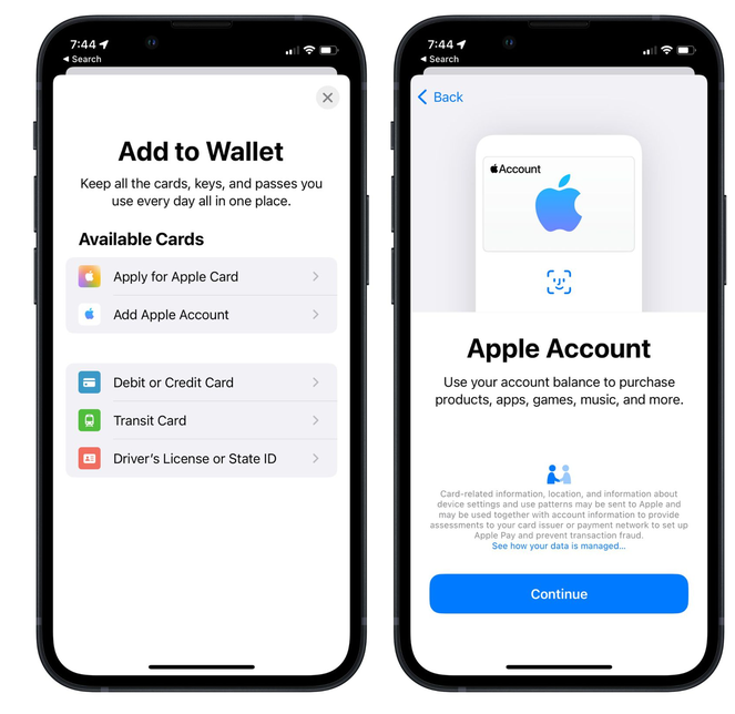 鸡泽苹果手机维修分享iOS 15.5钱包App如何添加 Apple 账户 